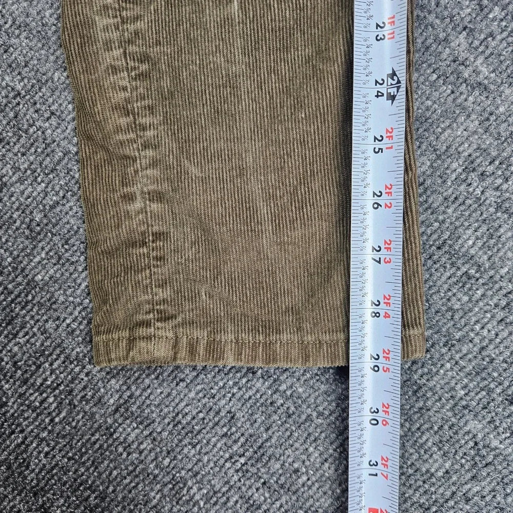 American Eagle Corduroy Slim Pants Mens 30x29 Flex Olive Green Stretch Dark Wash